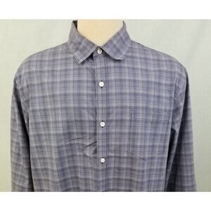 Claiborne Men's Button Front Purple Plaid Shirt Size XL 122120-0161